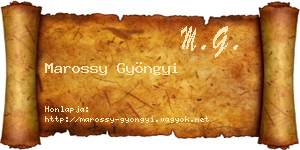 Marossy Gyöngyi névjegykártya
