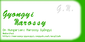 gyongyi marossy business card