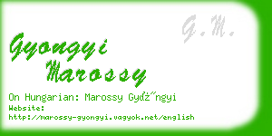 gyongyi marossy business card
